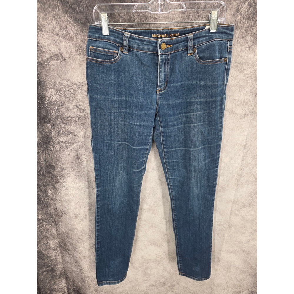 Michael Kors Jeans Womens 4 Blue Denim Skinny Leg Medium Wash Designer Casual